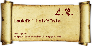 Laukó Melánia névjegykártya